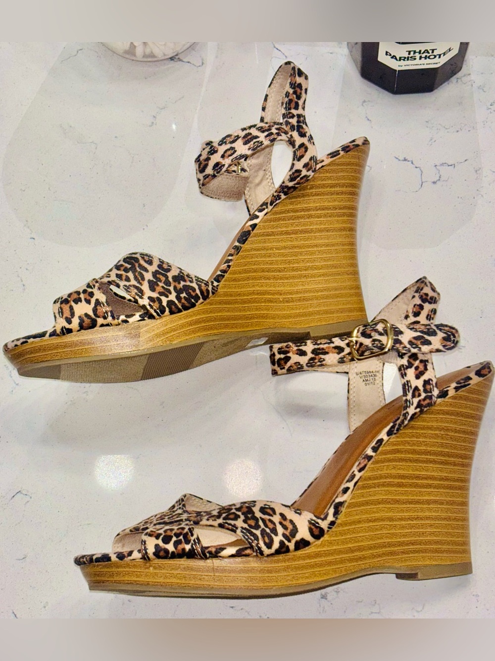 Old Navy Leopard Print Wedge Sandals - Tan/Black | Size: 9M | NWOT * - Picture 15 of 15